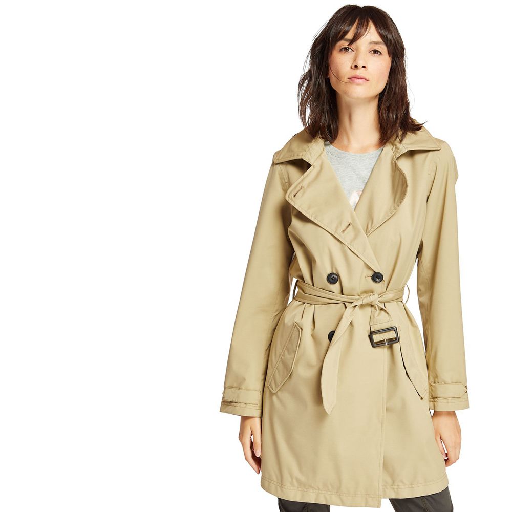 Timberland Womens Coats Classic Waterproof Trench - Khaki - India WE3219670